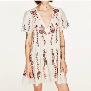 Zara Embroidered Mini Dress